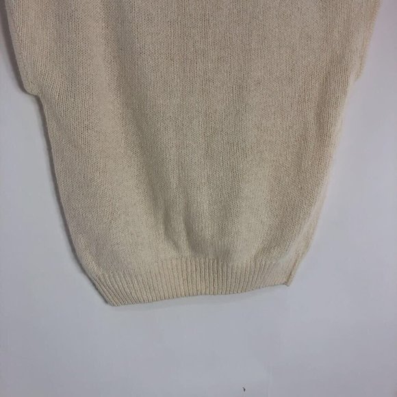 Alyssa Brooke Womens Sweater Vest Beige Crew Ribbed Hem Sequined Silk Blend S - Picture 6 of 10